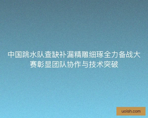 中国跳水队查缺补漏精雕细琢全力备战大赛彰显团队协作与技术突破